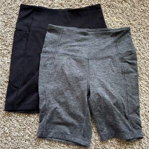 Women’s High-Waist Biker Shorts - Gray and Black